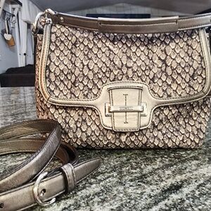 Coach Taylor Silver Snake Print Pattern Shoulder Bag